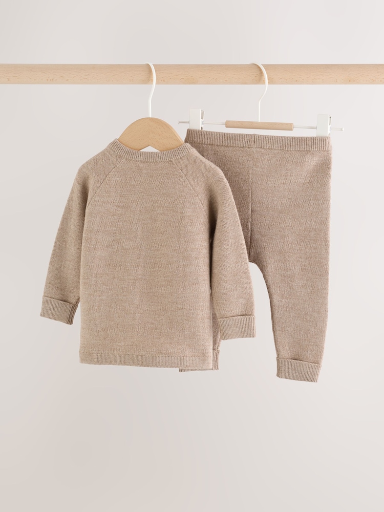 Neutral Knitted Jumper and Leggings Baby Set (0mths-2yrs) - Image 2 of 13 Neutral Knitted Jumper and Leggings Baby Set (0mths-2yrs) - Image 2 of 13
