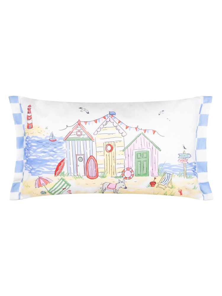 Furn Multicolour Beach Huts Rectangular Outdoor Cushion - Image 2 of 6