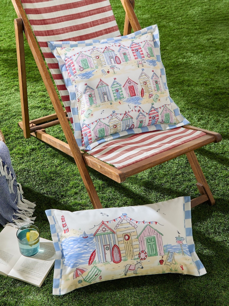 Furn Multicolour Beach Huts Rectangular Outdoor Cushion - Image 6 of 6