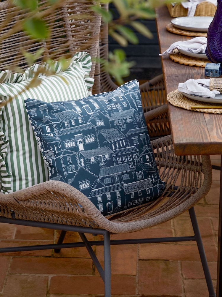 Wylder Sail Blue Abersoch Town Outdoor Cushion - Image 1 of 4