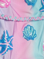 River Island Blue Ombre Shell Sequin Swimsuit - Image 2 of 3