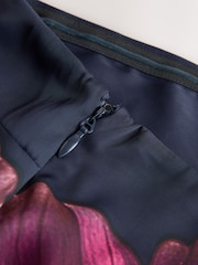 Navy Floral Print Bandeau Column Maxi Occasion Dress - Image 2 of 3