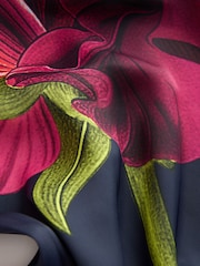 Navy Floral Print Bandeau Column Maxi Occasion Dress - Image 3 of 3