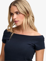 Superdry Navy Blue Essential Off-Shoulder Top - Image 5 of 6