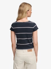 Vaaleanpunainen laivastonsininen raita - Superdry Athletic Essentials -pitkähihainen gobe-toppi - Kuva 3 / 5