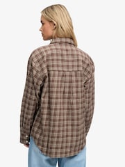 Superdry Brown Check Flannel Relaxed Shirt - Image 2 of 5