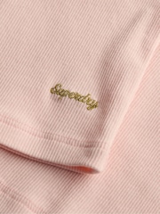 Superdry Pink Ath Ess Lace Trim V-Neck T-Shirt - Image 7 of 7