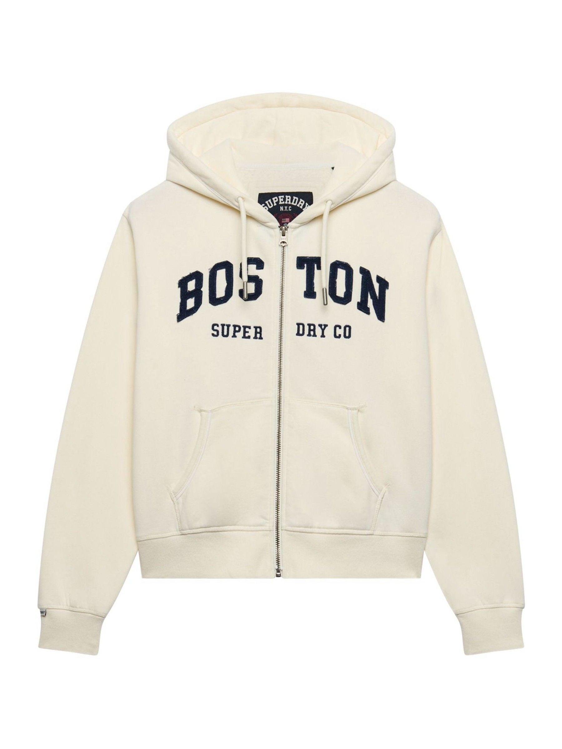 Comprar Branco - Superdry Ath Ess Relaxed Crop Zip Hoodie from