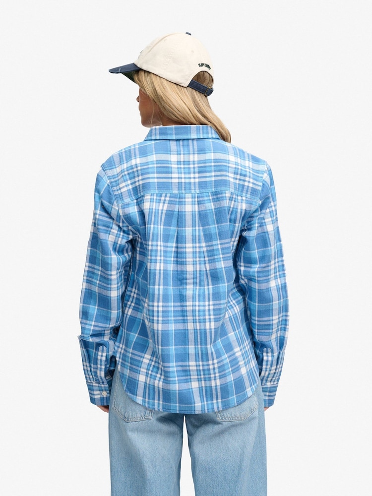 Superdry Blue Lumberjack Check Flannel Shirt - Image 2 of 5