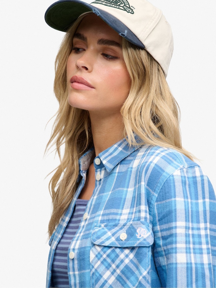 Superdry Blue Lumberjack Check Flannel Shirt - Image 5 of 5