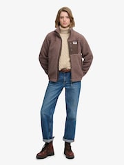Superdry Brown Heritage Zip Through Fleece - Image 4 of 7