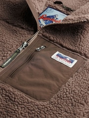 Superdry Brown Heritage Zip Through Fleece - Image 7 of 7