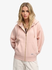 Superdry Pink Luxe Casual Zip Hoodie - Image 3 of 7