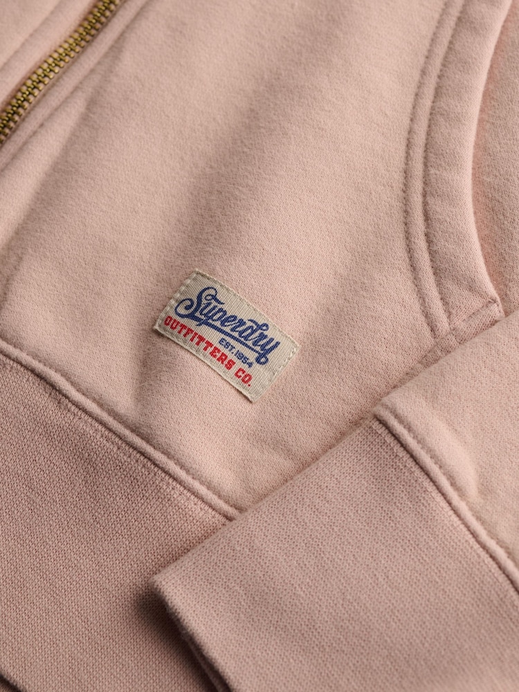 Superdry Pink Luxe Casual Zip Hoodie - Image 7 of 7 Superdry Pink Luxe Casual Zip Hoodie - Image 7 of 7