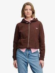 Շագանակագույն - Superdry Signature Emb Zip վերնաշապիկ - Պատկեր 2 7-ից