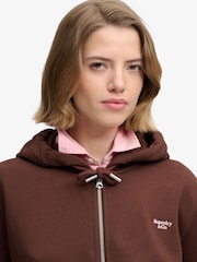 Շագանակագույն - Superdry Signature Emb Zip վերնաշապիկ - Պատկեր 5 7-ից