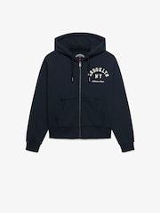 Superdry Blue Ath Ess Relaxed Crop Zip Hoodie - Image 6 of 8