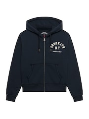 Superdry Blue Ath Ess Relaxed Crop Zip Hoodie - Image 8 of 8