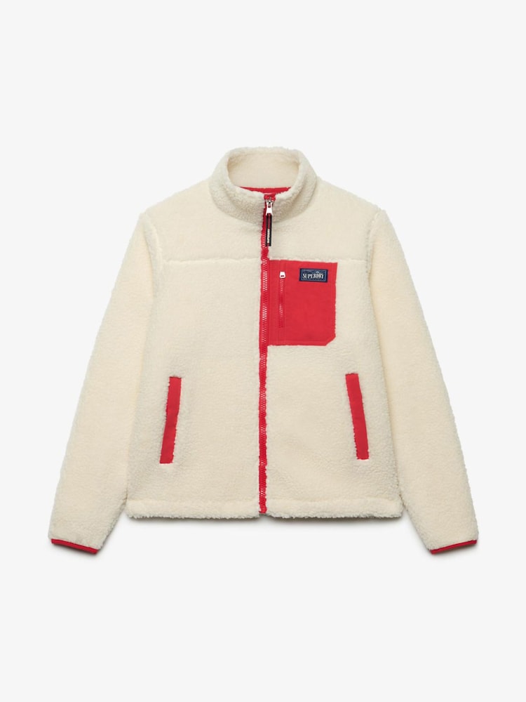 Superdry Cream Heritage Zip Through Fleece - Image 1 of 2 Superdry Cream Heritage Zip Through Fleece - Image 1 of 2