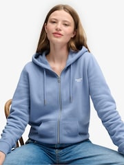 Կապույտ - Superdry Signature Emb Zip վերնաշապիկ - Պատկեր 4 6-ից