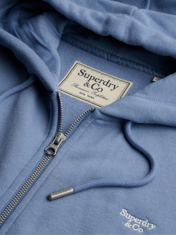Կապույտ - Superdry Signature Emb Zip վերնաշապիկ - Պատկեր 6 6-ից