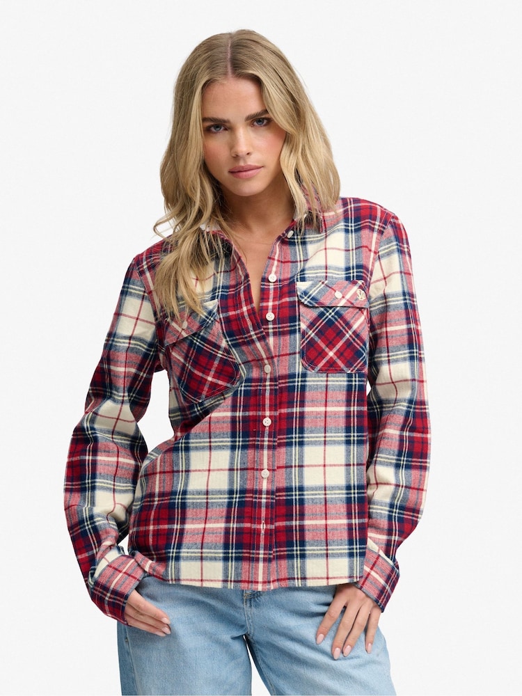 Superdry Red Lumberjack Check Flannel Shirt - Image 1 of 5