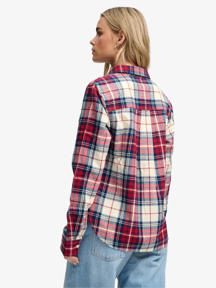 Superdry Red Lumberjack Check Flannel Shirt - Image 2 of 5