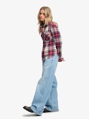 Superdry Red Lumberjack Check Flannel Shirt - Image 4 of 5