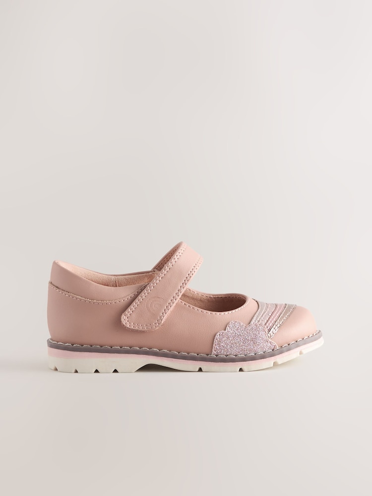 Pink Metallic Rainbow Mary Jane Touch Fastening Shoes - Image 2 of 5 Pink Metallic Rainbow Mary Jane Touch Fastening Shoes - Image 2 of 5