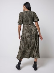 SCAMP & DUDE Shirred Zip Detail Midi Dress - Imaginea 2 din 4