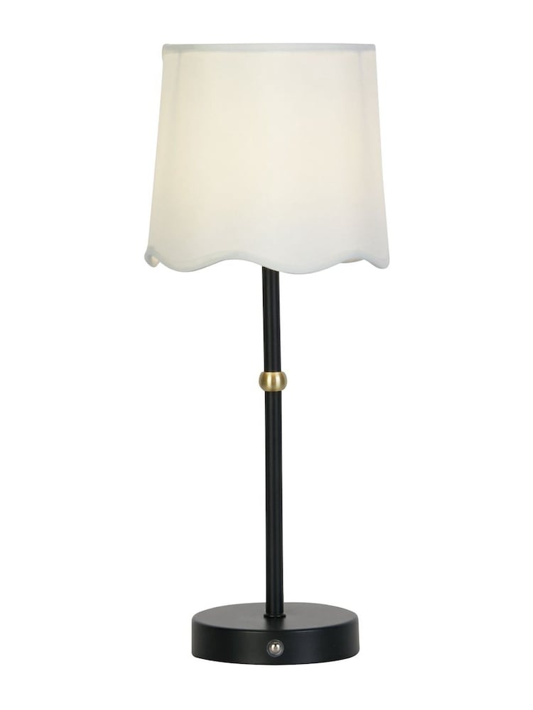 Searchlight 2 Pack Brass Rechargeable Lamp Scallop Shade - Image 2 of 4