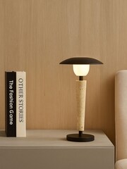 Searchlight Black Led Rechargeable Metal Table Lamp - Image 1 of 4