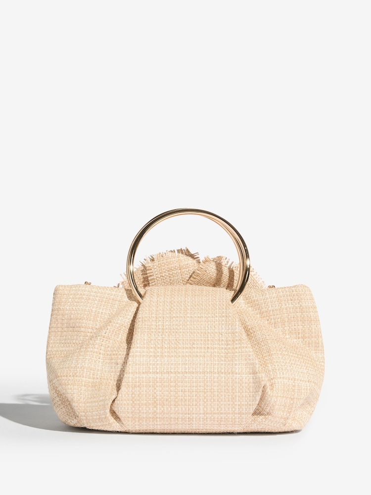 Lipsy Natural Corsage Top handle Bag - Image 2 of 5 Lipsy Natural Corsage Top handle Bag - Image 2 of 5