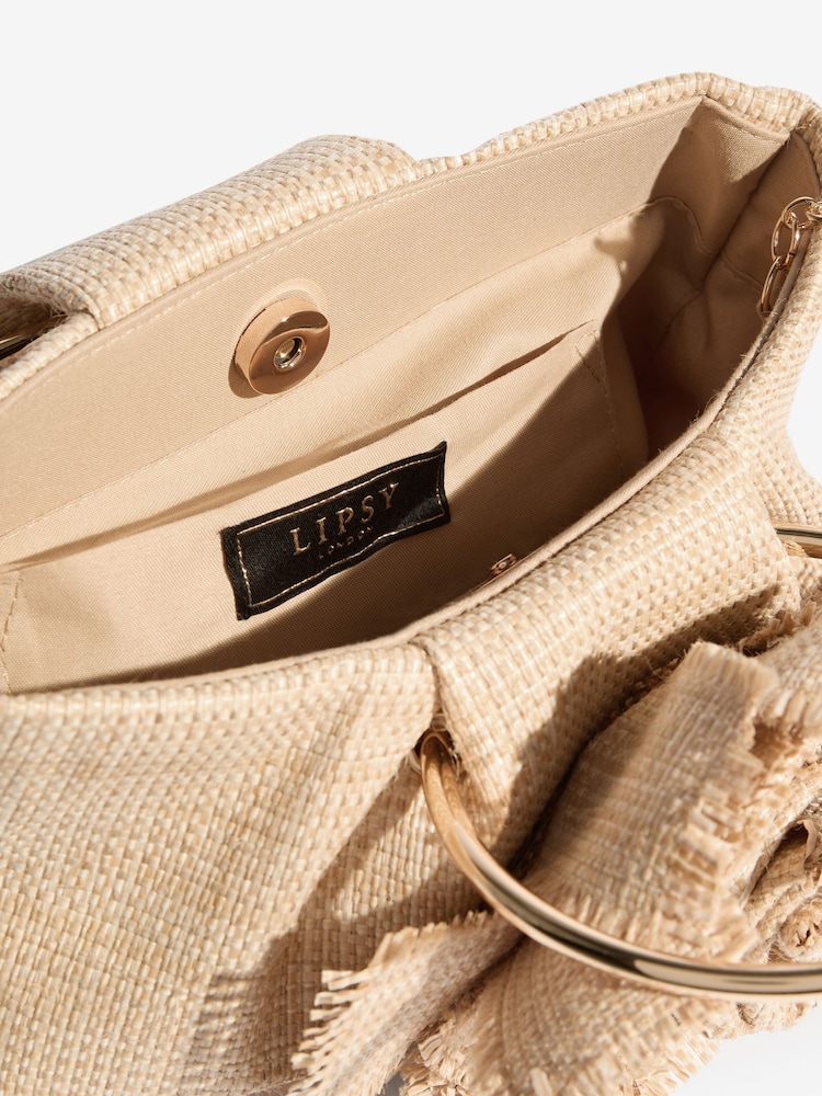 Lipsy Natural Corsage Top handle Bag - Image 8 of 8 Lipsy Natural Corsage Top handle Bag - Image 8 of 8