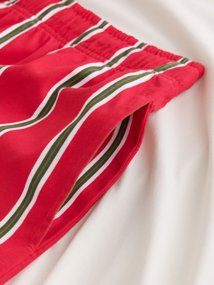 Red/White Trouser Set Happy Holidays Stripe Family Matching Christmas Pyjamas Set - Image 11 of 11