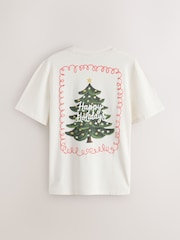 Red/White Trouser Set Happy Holidays Stripe Family Matching Christmas Pyjamas Set - Image 3 of 6