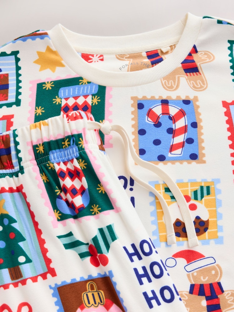 Ecru Stamps Matching Family Christmas Cosy Long Sleeve Pyjamas - Image 5 of 5 Ecru Stamps Matching Family Christmas Cosy Long Sleeve Pyjamas - Image 5 of 5