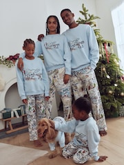 Ski Print Blue Family Matching Christmas Pyjamas Set - Image 2 of 9