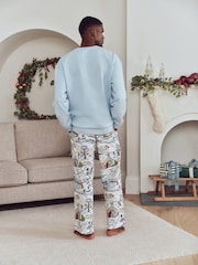 Ski Print Blue Family Matching Christmas Pyjamas Set - Image 3 of 9