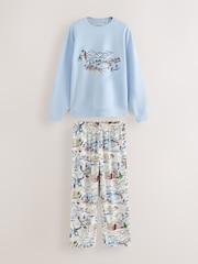 Ski Print Blue Family Matching Christmas Pyjamas Set - Image 6 of 9