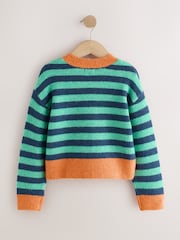 Green Stripe Cosy Cardigan (3-16yrs) - Image 5 of 7