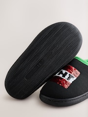 Black Minecraft Light Up Mule Slippers With Flippy Sequins - Image 3 of 5