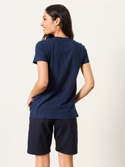 FatFace Demi Navy/White 2 Pack V Neck T-Shirt - Image 3 of 7