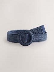 Azul marino - Skinny Raffia Effect Belt - Imagen 4 de 6