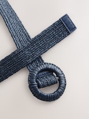Azul marino - Skinny Raffia Effect Belt - Imagen 5 de 6