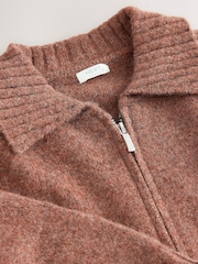 Brown Knitted Zip Hoodie (3-16yrs) - Image 7 of 8