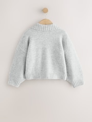 Grey Knitted Zip Hoodie (3-16yrs) - Image 2 of 4
