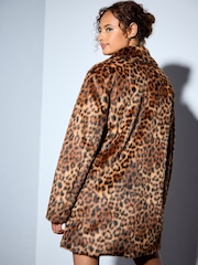 Leopard Print Faux Fur Dolly Coat - Image 4 of 9