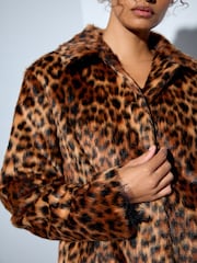 Leopard Print Faux Fur Dolly Coat - Image 5 of 9