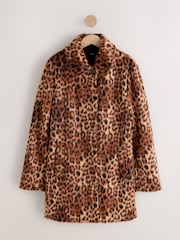 Leopard Print Faux Fur Dolly Coat - Image 6 of 9